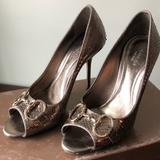 Gucci Shoes | Euc - Metallic Genuine Snakeskin Gucci Heels | Color: Brown | Size: 6