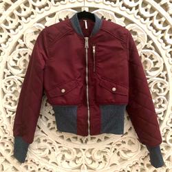 Free People Jackets & Coats | Free People Quilted Bomber Jacket Xs | Color: Brown/Purple | Size: Xs