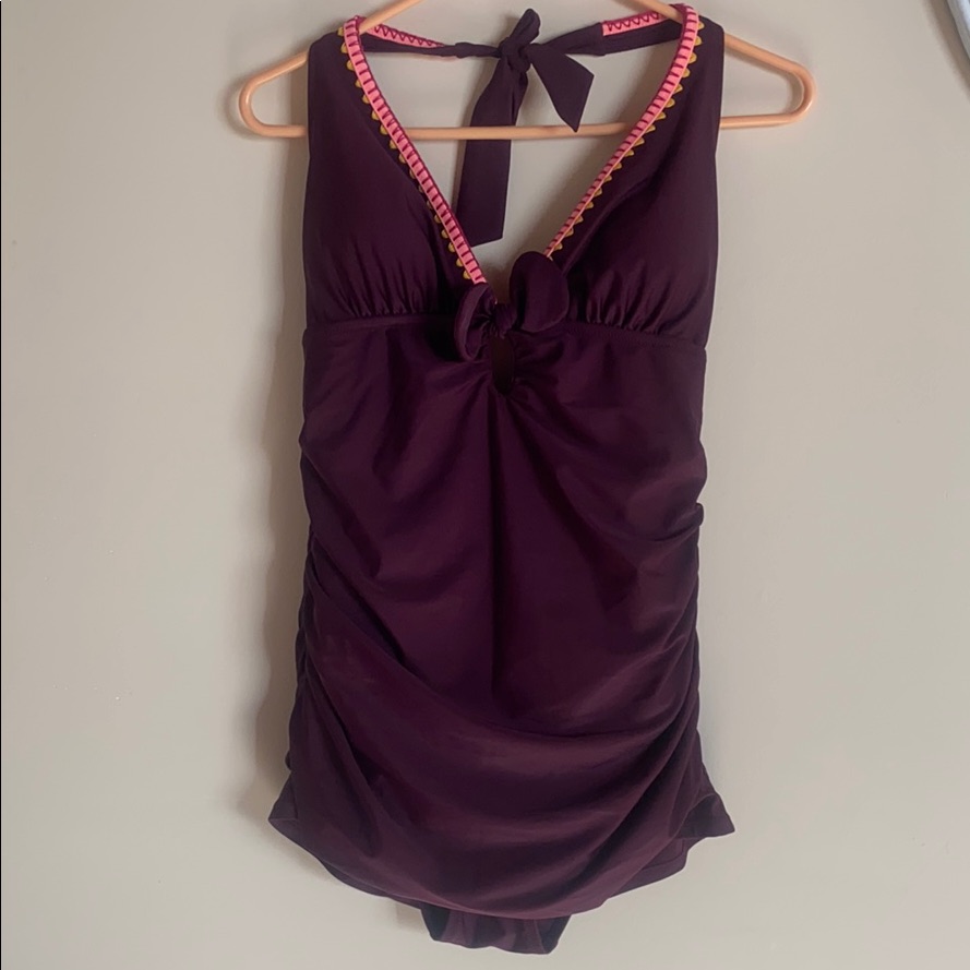 Jessica Simpson Swim | Jessica Simpson One Piece Swimsuit Size M | Color: Purple/Black | Size: M