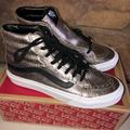 Vans Shoes | Metallic Leather Bronze Vans Sk8-Hi Skate Shoes 5 | Color: Black | Size: 5