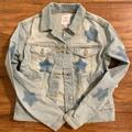 Lularoe Jackets & Coats | Lularoe Light Wash Denim Stars Harvey Jacket New | Color: Tan/Cream | Size: Various