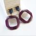 Anthropologie Jewelry | Nwot Anthropologie Amelie Octagon Hoop Earrings | Color: Purple/Black | Size: Os