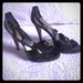 Nine West Shoes | Nine West Strappy Snakeskin Stilletos Size 7.5 | Color: Black | Size: 7.5