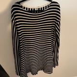 Free People Dresses | Free People Long Sleeve Navy And Stripe Dress | Color: Black | Size: M