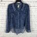 Free People Tops | Free People Sz Xs Sheer Button Up Blouse | Color: Black/Blue | Size: Xs