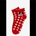 Disney Accessories | Disney Mickey Mouse Gingham Ruffle Ankle Socks | Color: Red | Size: Fits Sock Size 9-11