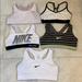 Nike Intimates & Sleepwear | 5 Sports Bras Nike Pro And Nike Dry Fit | Color: White/Silver | Size: S