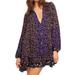 Free People Dresses | Free People Lost In You Mini Ruffle Hem Dress | Color: Black/Purple | Size: S