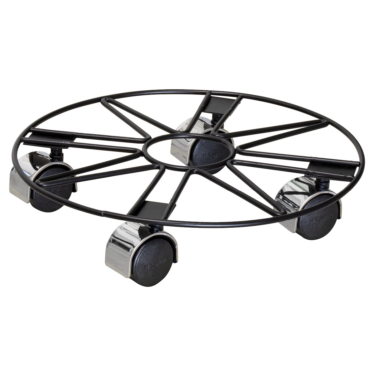 WAGNER Pflanzenroller BLACK STAR Ø 30 x 6,5 cm, innen & außen, Stahl, schwarz, Stern-Design, Tragkraft 60 kg - 20093801 Image