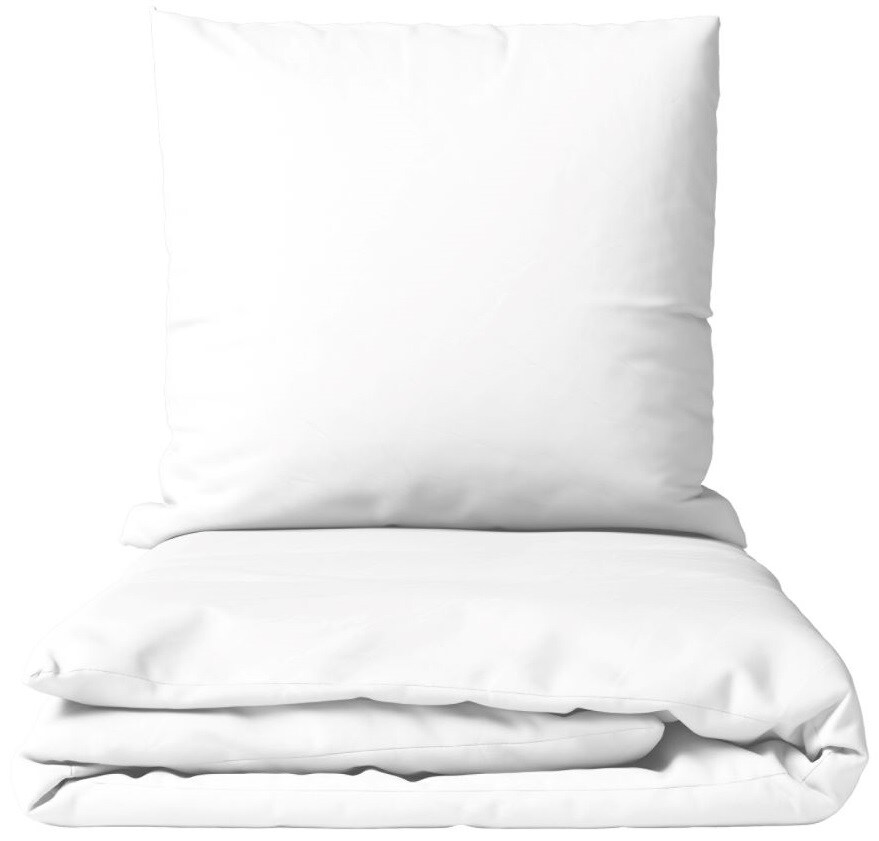 Leonado Vicenti Bettwäsche Baumwolle 200x220+ 2x 80x80 cm Einfarbig Uni Weiß mit Reißverschluss Image