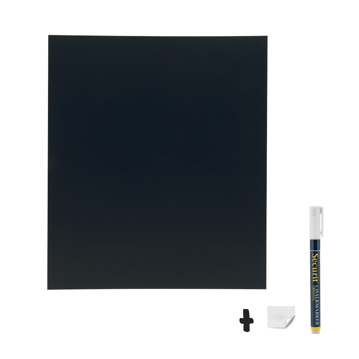 Securit® Wandtafel Schiefer - Silhouette Quadrat - Kreidestift und Klett-Kit für Wandmontage inklusive Image