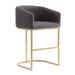 Louvre 36 in. Grey and Titanium Gold Stainless Steel Counter Height Bar Stool - Manhattan Comfort CS009-GY