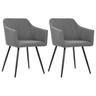 vidaXL 323093 Dining Chairs 2 pcs Light Grey Fabric