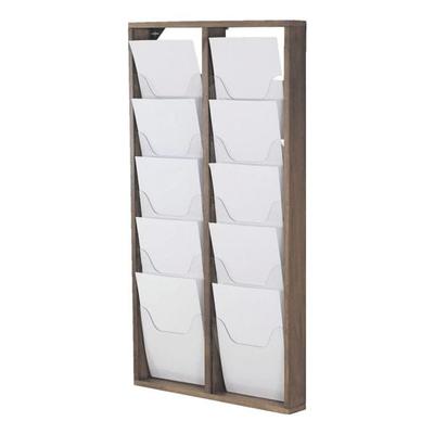 update displays Wand-Prospektständer »WoodMagazine« 10x DIN A4 braun, 52x96.6x7.5 cm Image