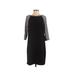 Ann Taylor LOFT Casual Dress - Shift: Black Marled Dresses - Women's Size 4