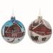 The Holiday Aisle® 2 Piece Glass Barn & Farm Ball Ornament Set Glass | 4.75 H x 4.75 W x 5.5 D in | Wayfair D810ACC75F954993840F259435B3FB66