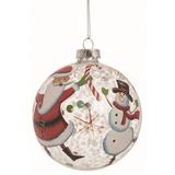 The Holiday Aisle® Glass Snowman & Santa Ball Ornament Glass | 4 H x 4 W x 4.5 D in | Wayfair E498E0CA673F4748B39474DF09996E60