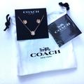 Coach Jewelry | Coach Open Circle Necklace And Tea Rose Stud Set | Color: Gold | Size: Os