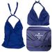 Athleta Tops | Athleta Shirrendipity Navy Halter Fitness Tankini Top M | Color: Blue | Size: M