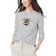 Joules Womens Harbour Luxe Long Sleeve Jersey Top - Bee Embellishment - 8
