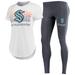Women's Concepts Sport White/Charcoal Seattle Kraken Sonata T-Shirt & Leggings Set