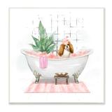 Stupell Industries Chic Cocker Spaniel Puppy In Pink Bubble Bath White Framed Giclee Texturized Art By Ziwei Li in Brown | Wayfair af-803_wd_12x12