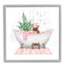 Stupell Industries Adorable French Bulldog In Pink Bubble Bath Black Framed Giclee Texturized Art By Ziwei Li in Brown | Wayfair af-802_gff_17x17