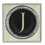 Stupell Industries Letter J Initial Vintage Shape Typewriter Key Wall Plaque Art By Daphne Polselli Wood in Brown | 12 H x 12 W x 1.5 D in | Wayfair