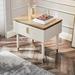 Everly Quinn Cyde 1 - Drawer Nightstand in White Wood in Brown/White | 18.5 H x 20.1 W x 15.4 D in | Wayfair A78C8E47AE634052AACECD4403EA527E