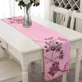 Red Barrel Studio® Floral Linen Thanksgiving Table Runner Linen in Pink | 72 D in | Wayfair B4F38D54511E4D82A234DB1D6DF2C786