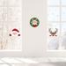 Walplus Peeking Santa & Rudolph w/ Christmas Garland Wall Decal Vinyl in Green/Red | 44.1 H x 44.1 W in | Wayfair C2W0072