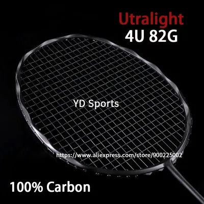 Raquette de badminton ultralégère entièrement en fibre de carbone raquette d'entraînement