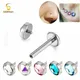 Boucle d'oreille en Zircon pour hommes et femmes 3/4/5mm en titane 16G Labret Cartilage Helix