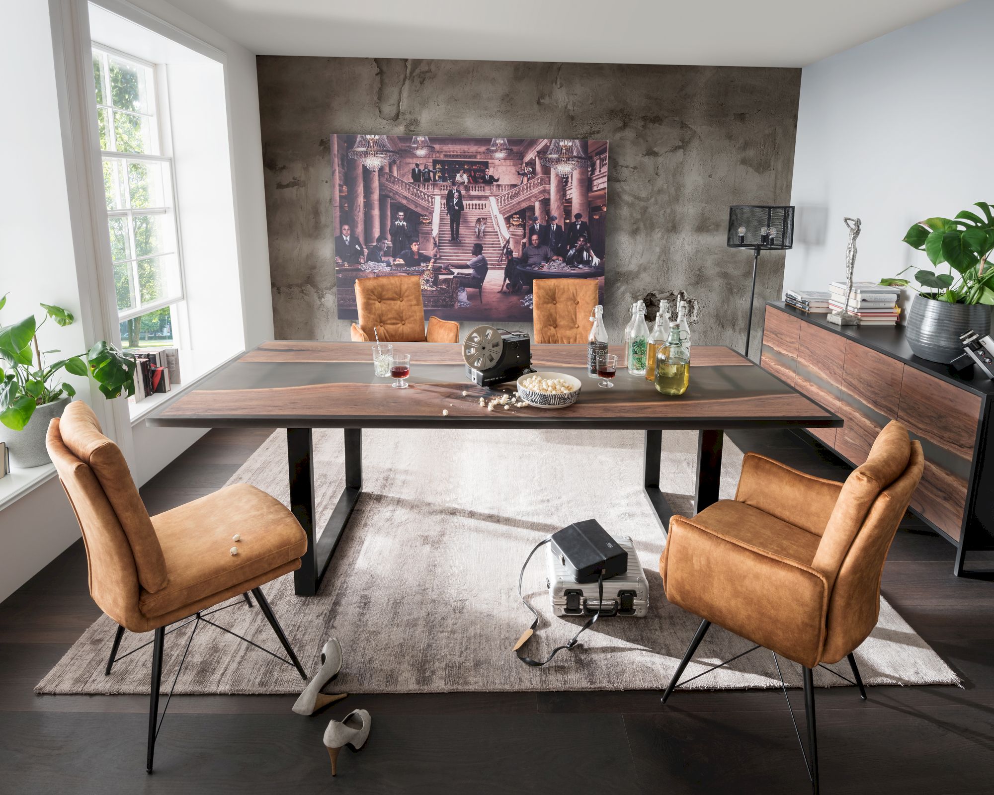 MassivHolz »Core« Epoxidharz Akazien-Esstisch 200x100 cm / Epoxidharz Image