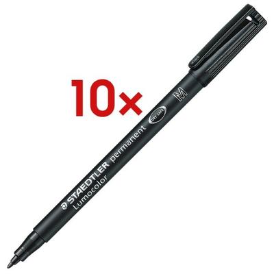 Staedtler 10x Universalstift »Lumocolor permanent M« schwarz Image