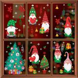 Walplus 78pcs Christmas Gnomes Around The Christmas Tree Wall Decals Stickers Self Adhesive Removable Home Decors Holiday Art