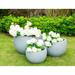 20", 16" and 12"W Round Slate Gray Concrete/Fiberglass Indoor Outdoor Elegant Bowl Planters (Set of 3)