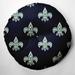 Fleur de Lis Design Tufted Floor Pillow