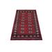 Shahbanu Rugs Hand Knotted Mori Bokara with Geometric Medallions Design Deep Red Soft Wool Oriental Rug (3'0" x 4'10")