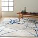 Calvin Klein River Flow Contemporary Abstract Ivory Blue Area Rug