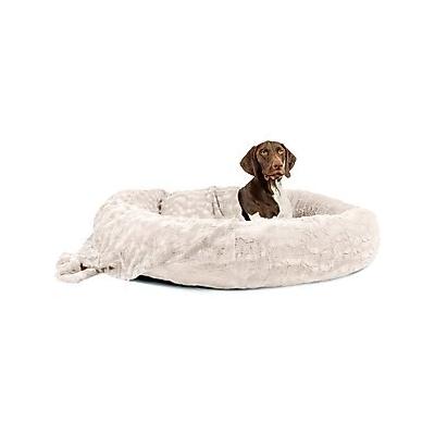 Best Friends by Sheri The Original Calming Donut Cat & Dog Bed & Throw Blanket, Oyster, X-Large