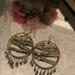 Anthropologie Jewelry | Anthropologie Stone Wire And Bead Circle Earrings | Color: Tan | Size: 1 1/2” X 3”