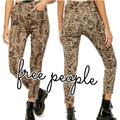 Free People Jeans | Free People High Waist Snake Print Denim Skinny Jeans/ Jeggings Sz 32 | Color: Silver | Size: 32