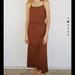 Zara Dresses | Cut Out Linen Blend Dress Zara | Color: Brown | Size: Xs
