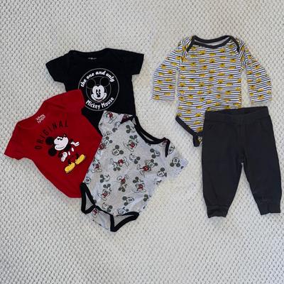 Disney One Pieces | Baby Boy Clothes (Disney Baby 5 Pack) | Color: Gray/White | Size: 3-6mb