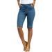 Plus Size Women's Invisible Stretch® Contour Bermuda Short by Denim 24/7 in Medium Wash (Size 26 W)