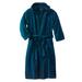 Men's Big & Tall Terry Velour Hooded Maxi Robe by KingSize in Midnight Teal (Size XL/2XL)