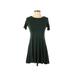 Forever 21 Casual Dress - A-Line: Green Solid Dresses - Women's Size X-Small