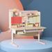 Zoomie Kids Tannehill 43.3" W Writing Desk w/ Hutch Wood/Metal in Brown/White | 53.1 H x 43.3 W x 23.6 D in | Wayfair