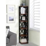 Beachcrest Home™ Darek 63.75" H x 12" W Corner Bookcase Wood in Black/Brown | 63.75 H x 12 W x 12 D in | Wayfair FD7400A568D2453CBA1E2B7EE7BC27DA